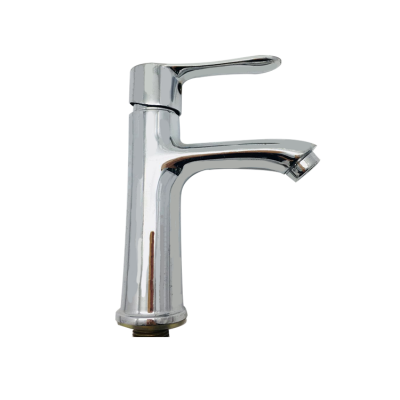 Single Cold Brass Faucet in basin Factory Supply Hot Sale Zinc Surface Finish Deck mount Tap Silver Body