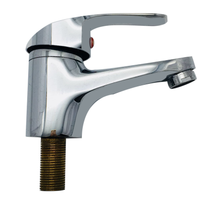 Single Cold Brass Faucet in basin Factory Supply Hot Sale Zinc Surface Finish Deck mount Tap Silver Body