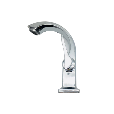 Single Cold Brass Faucet in basin Factory Supply Hot Sale Zinc Surface Finish Deck mount Tap Silver Body