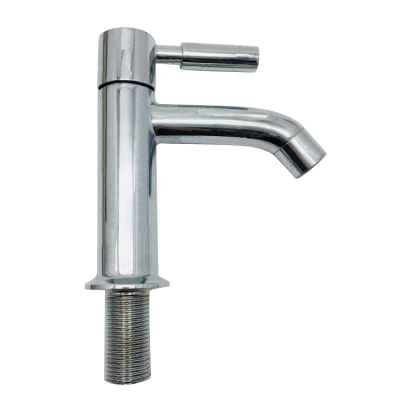 Single Cold Brass Faucet in basin Factory Supply Hot Sale Zinc Surface Finish Deck mount Tap Silver Body