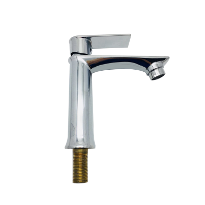 Single Cold Brass Faucet in basin Factory Supply Hot Sale Zinc Surface Finish Deck mount Tap Silver Body